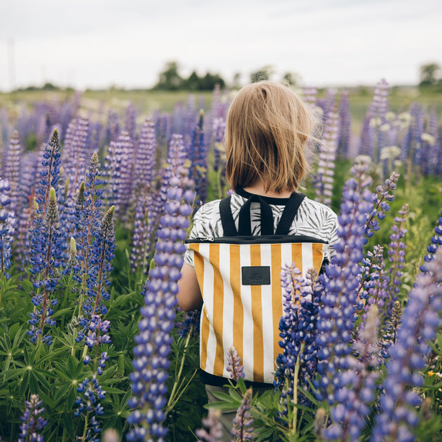 Kids backpack - Striped yellow and white