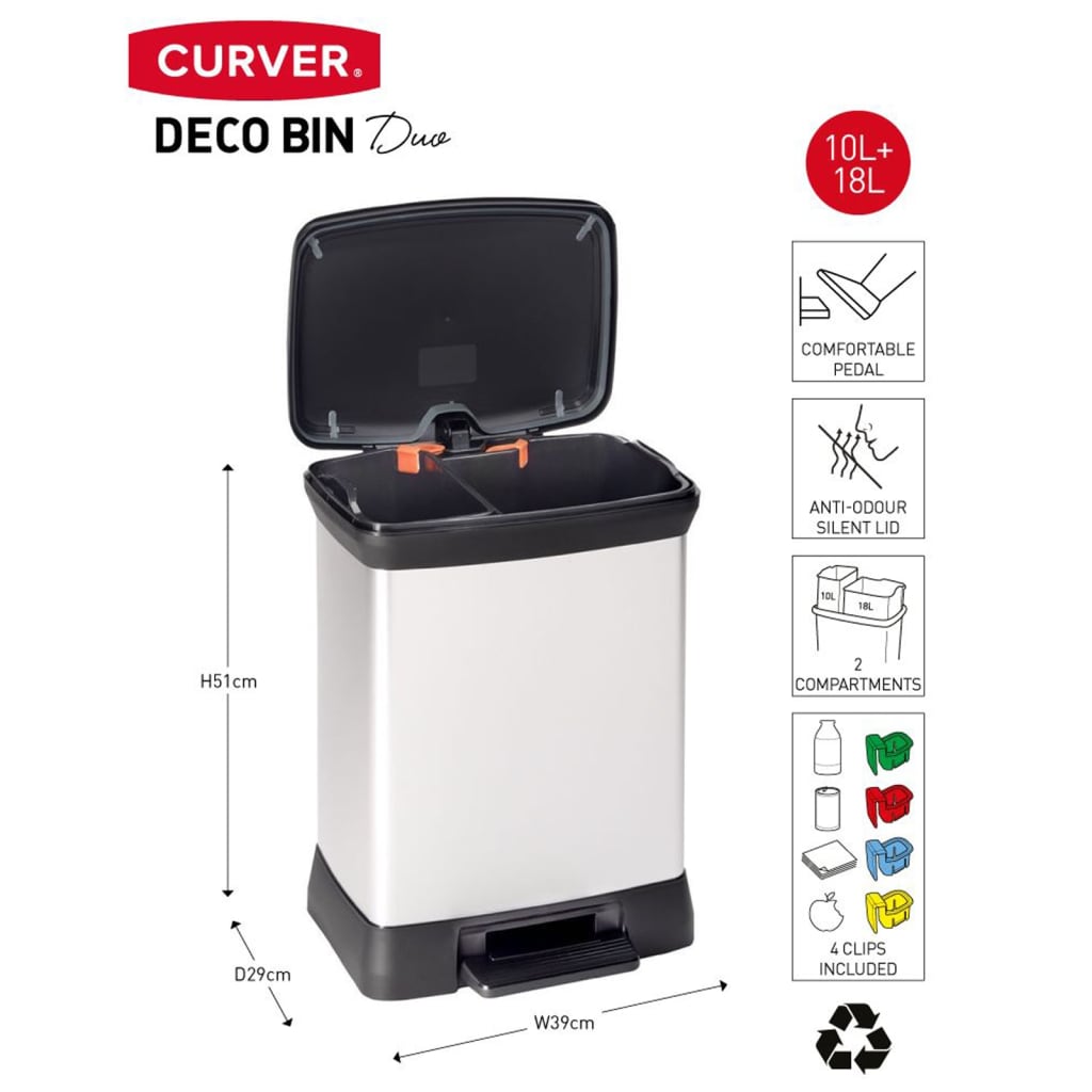 Curver Poljinroskis Deco 10 l + 18 l hopea