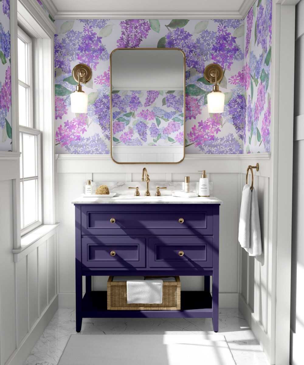Lilac Garden in Light Purple eco wallpaper