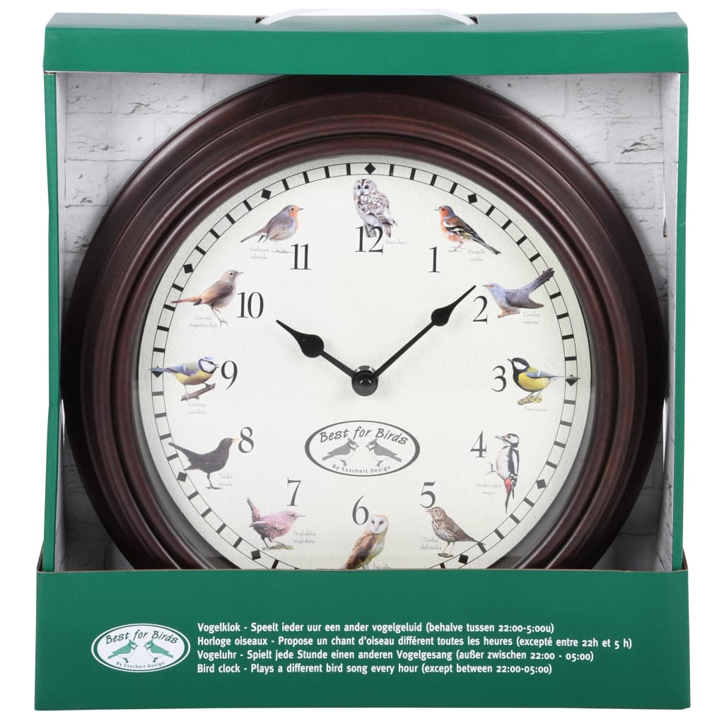 Esschert Design Clock with bird sounds