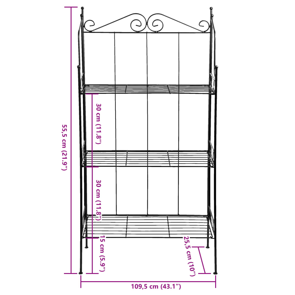 Esschert Design Etagere 3-tasoinen hylly L