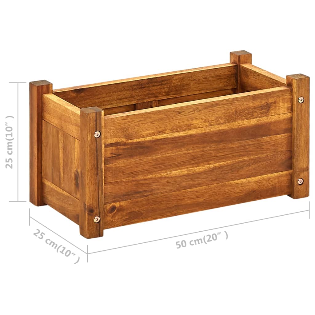 Garden raised flower box acacia wood 50x25x25 cm