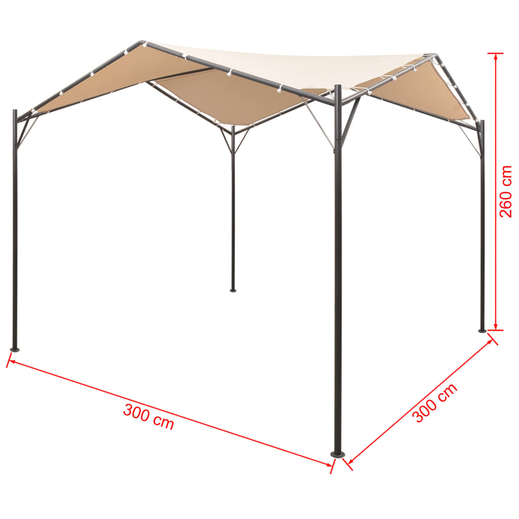 Huvimaja/paviljonki 3x3 teräs Beige