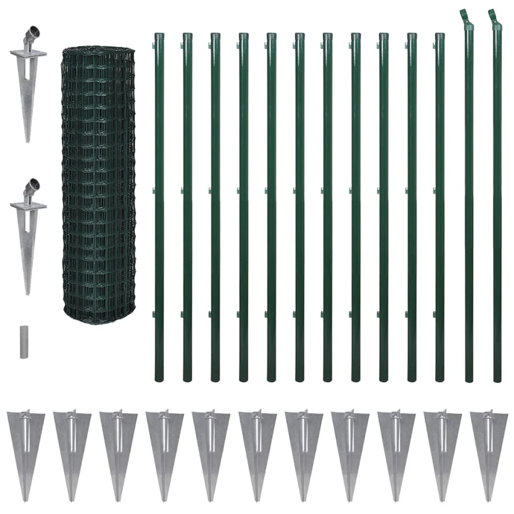 vidaXL Euroaita teräs 25 x 1,5 m vihreä