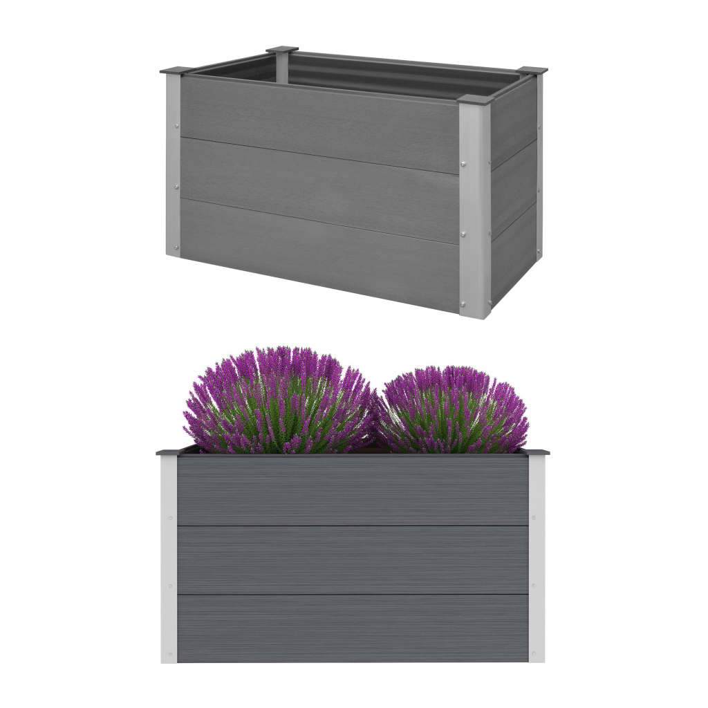 Garden raised flower box WPC 100x50x54 cm Grey