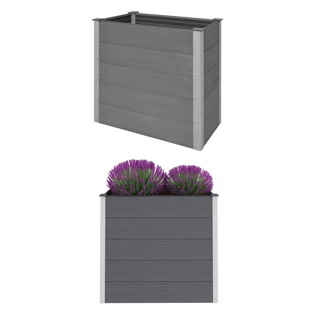 Garden raised flower box WPC 100x50x91 cm Grey