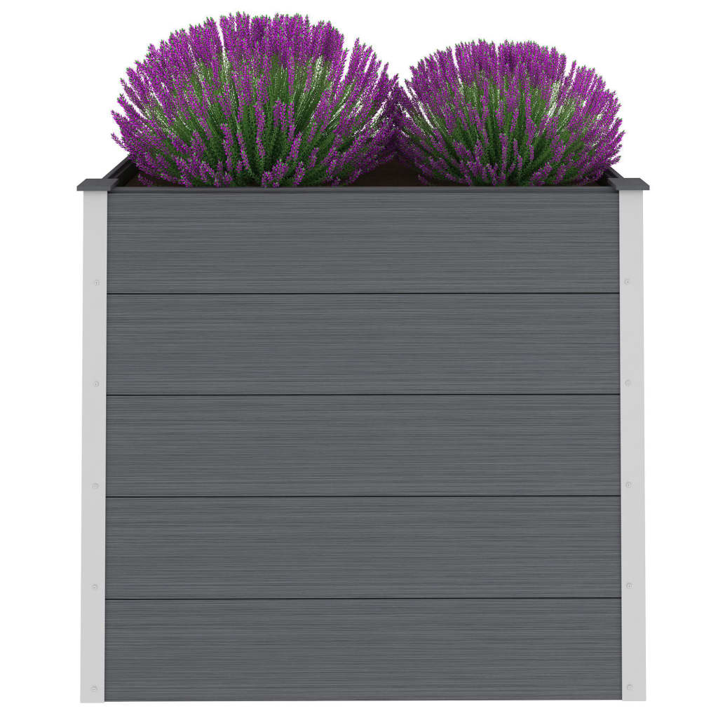 Garden raised flower box WPC 100x50x91 cm Grey