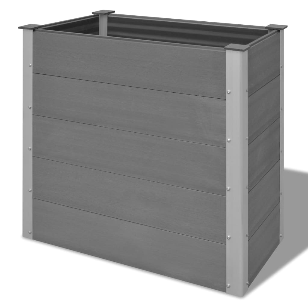 Garden raised flower box WPC 100x50x91 cm Grey