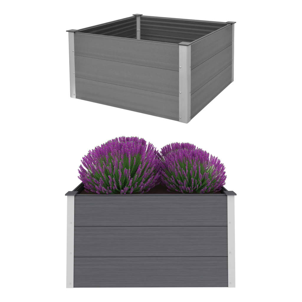 Garden raised flower box WPC 100x100x54 cm Grey