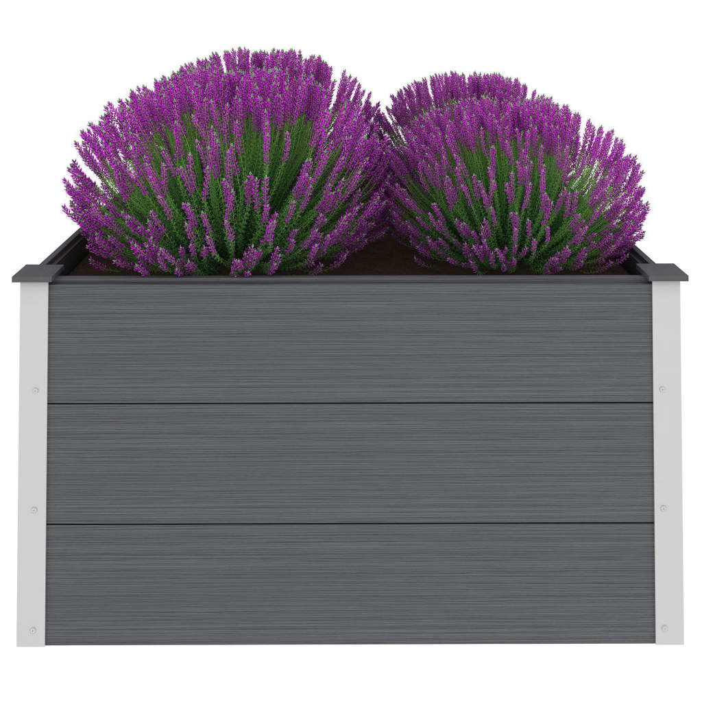 Garden raised flower box WPC 100x100x54 cm Grey