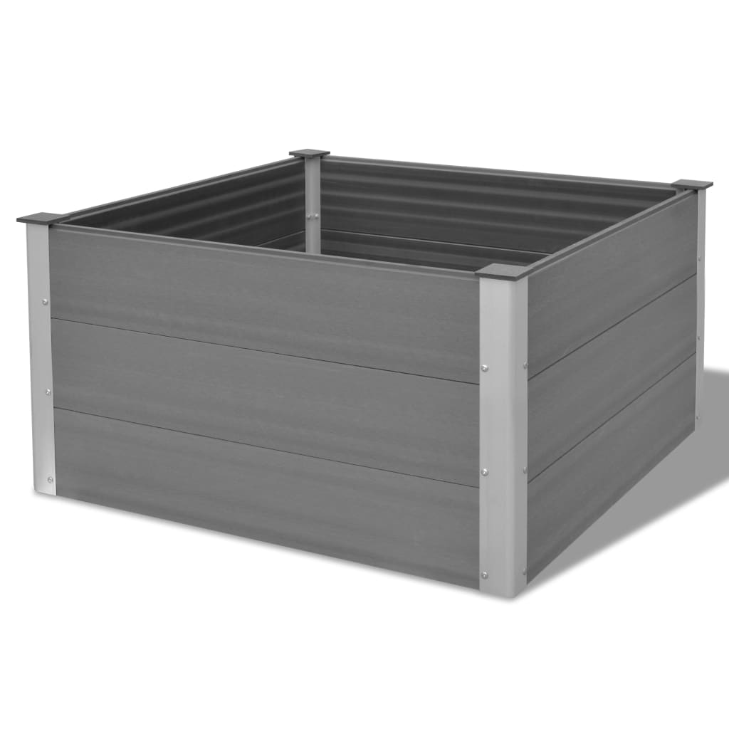 Garden raised flower box WPC 100x100x54 cm Grey