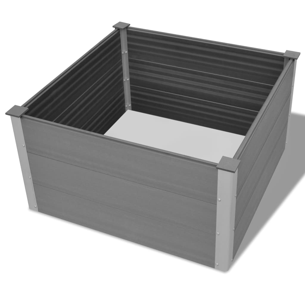 Garden raised flower box WPC 100x100x54 cm Grey