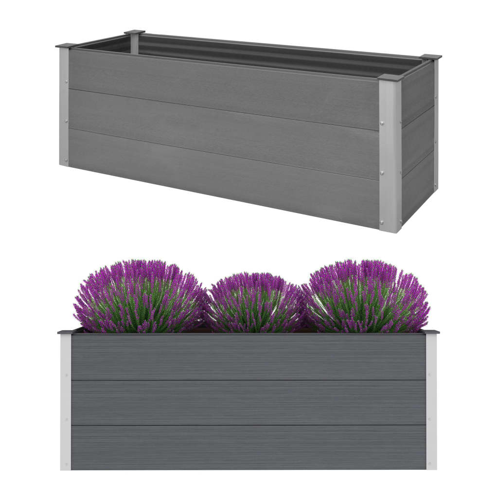 Garden raised flower box WPC 150x50x54 cm grey