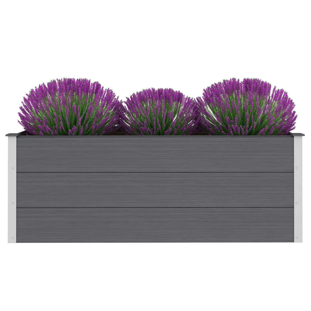 Garden raised flower box WPC 150x50x54 cm grey