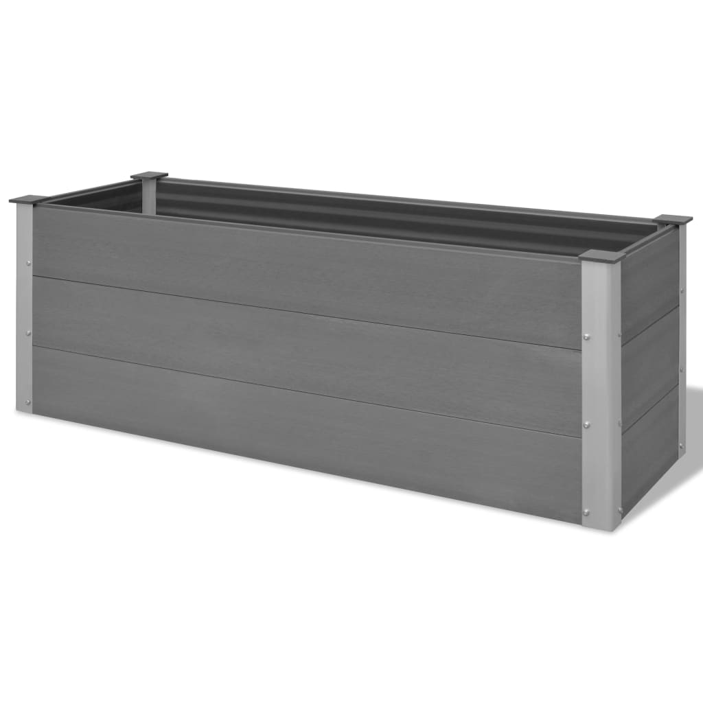 Garden raised flower box WPC 150x50x54 cm grey