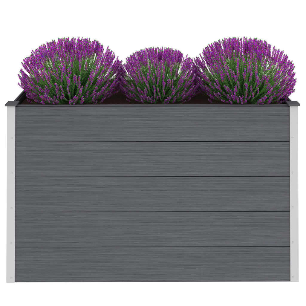 Garden raised flower box WPC 150x50x91 cm grey