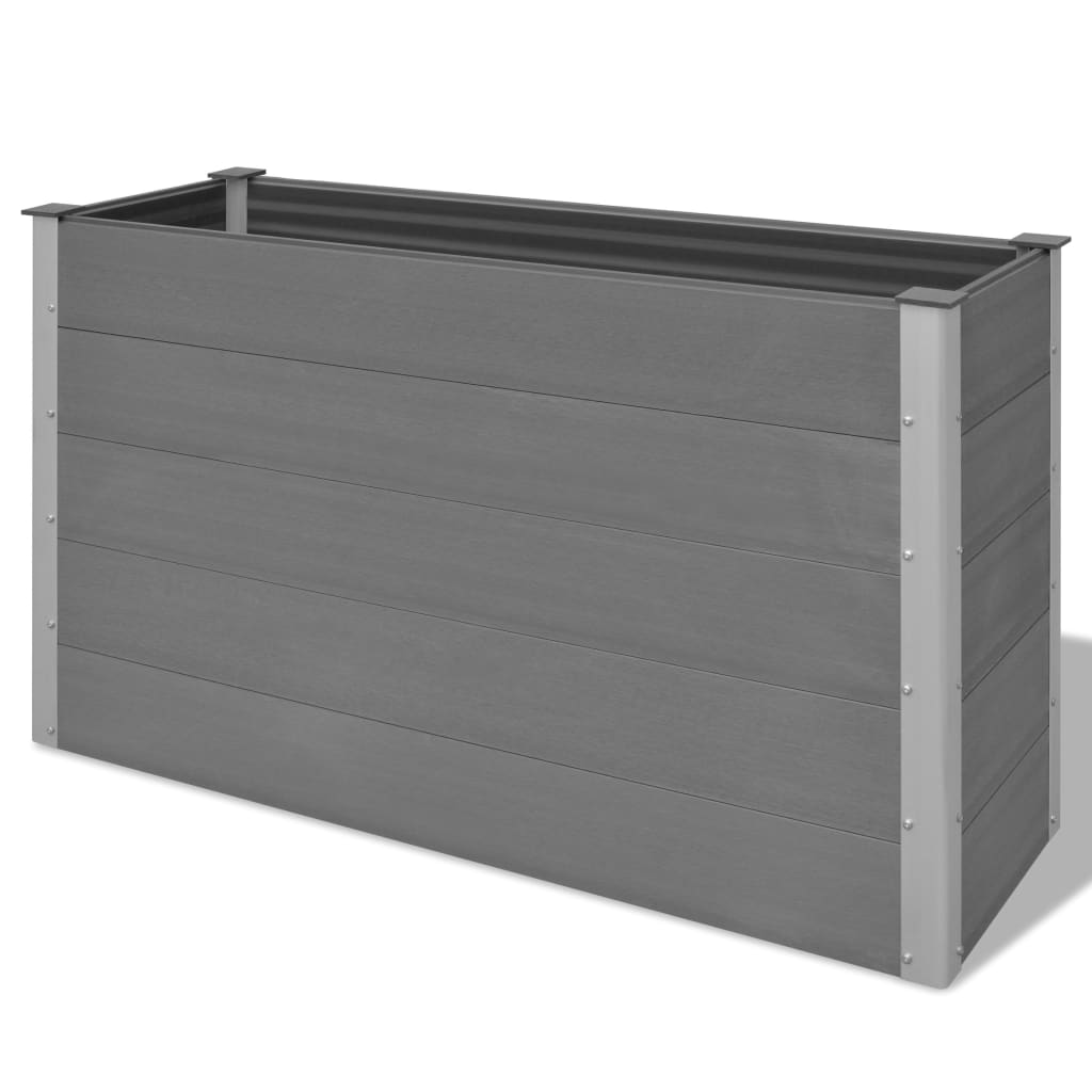 Garden raised flower box WPC 150x50x91 cm grey