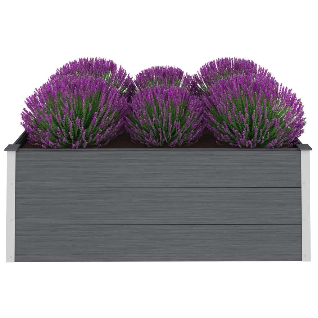 Garden raised flower box WPC 150x100x54 cm grey