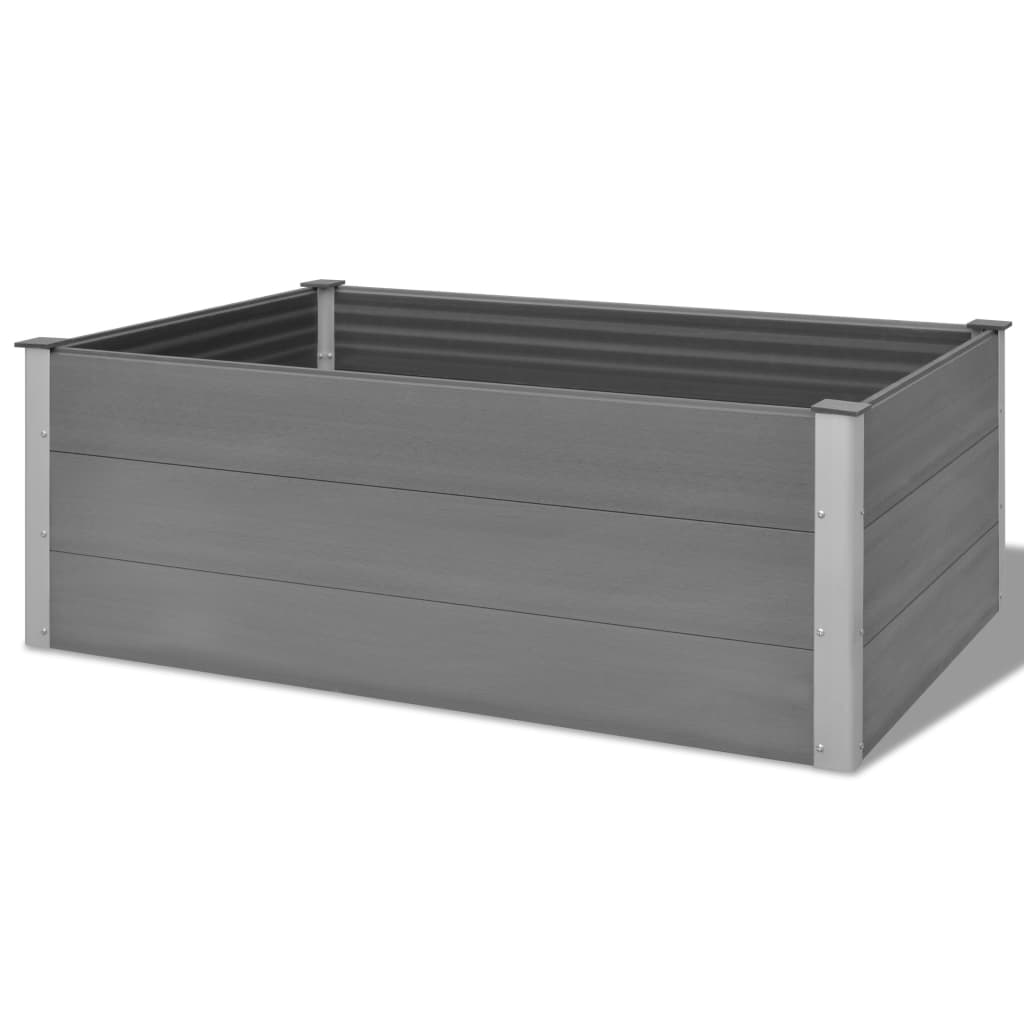 Garden raised flower box WPC 150x100x54 cm grey