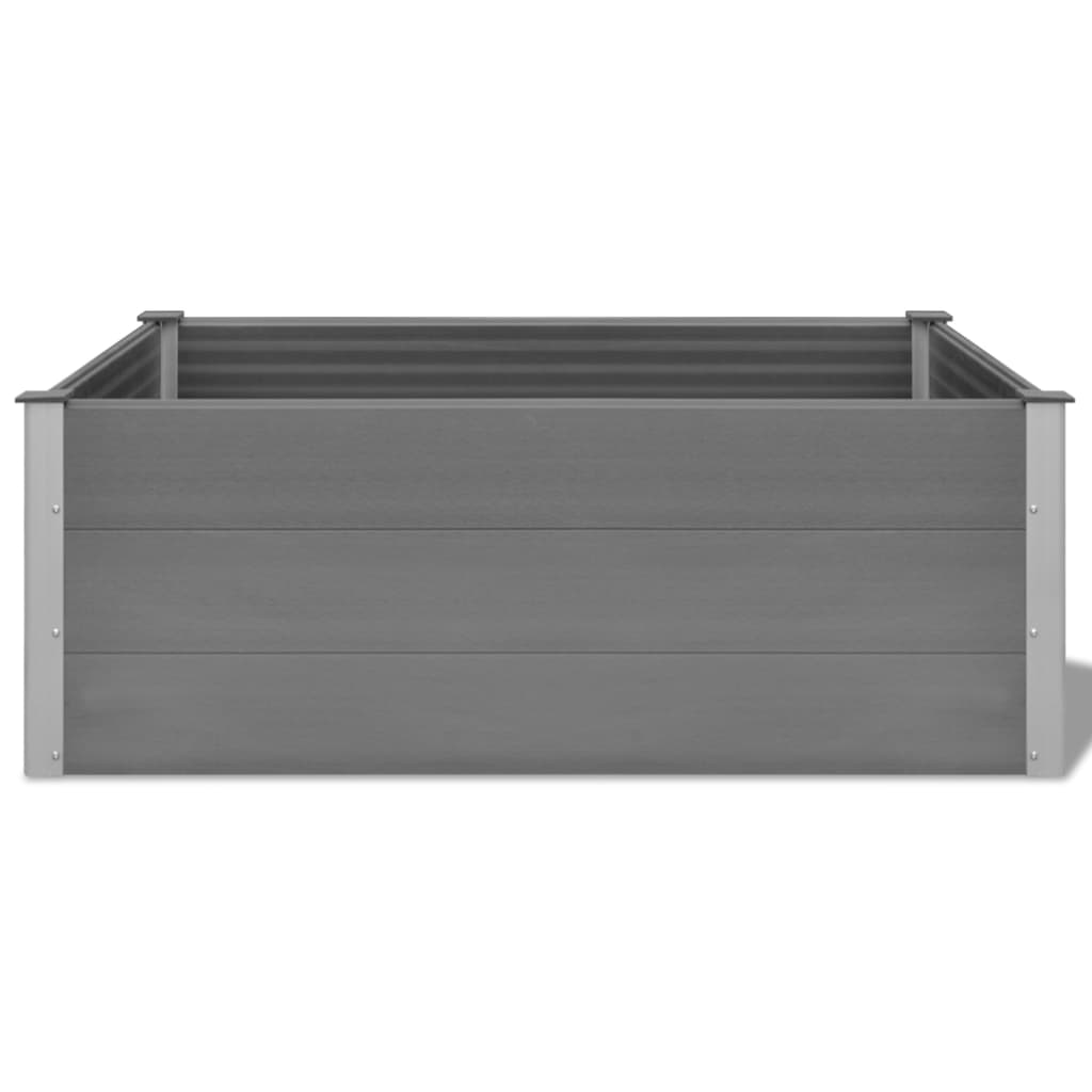 Garden raised flower box WPC 150x100x54 cm grey