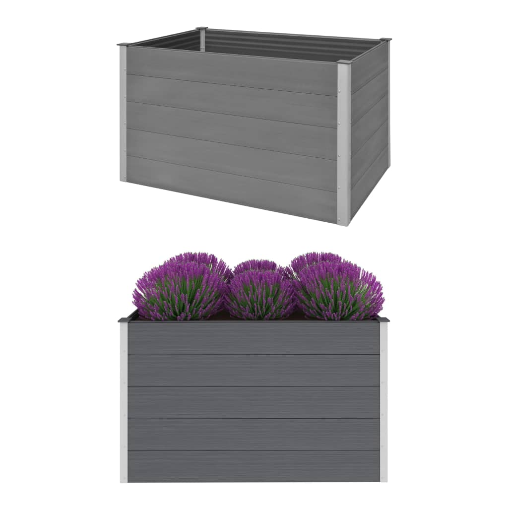 Garden Raised Planter WPC 150x100x91 cm Grey