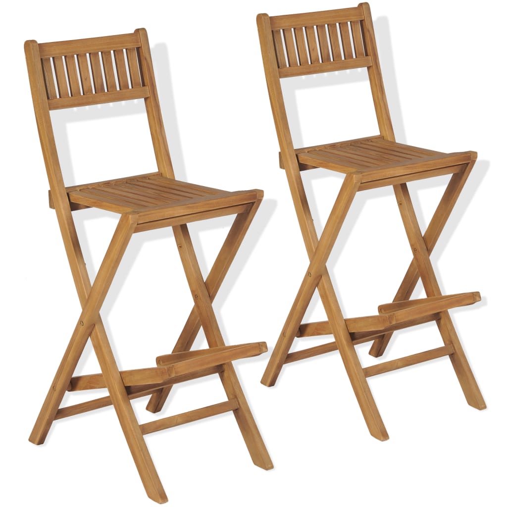 3-piece Bistro set with folding chairs, teak