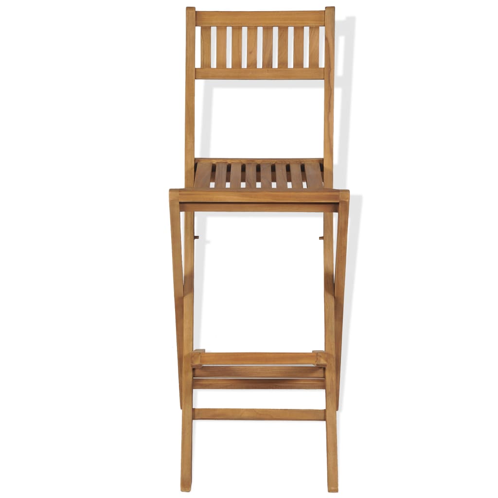 3-piece Bistro set with folding chairs, teak