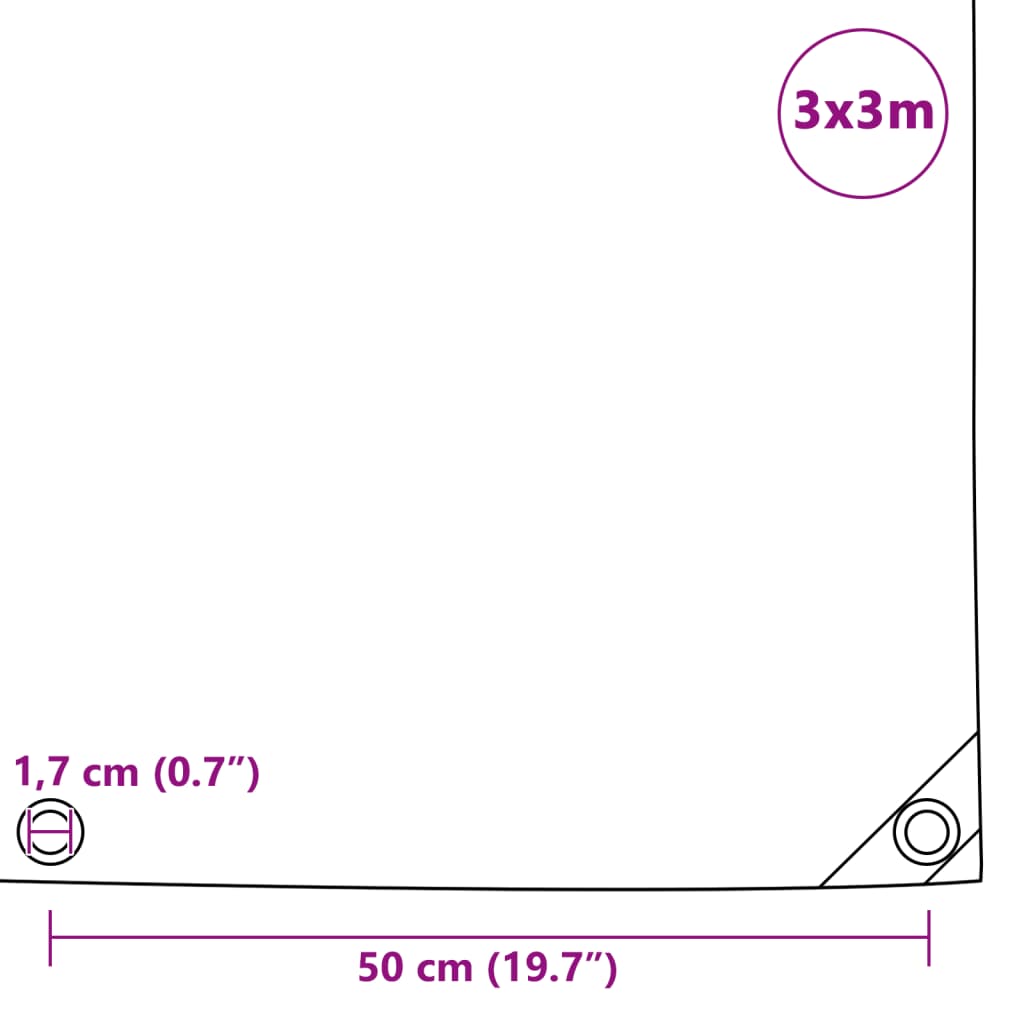 Pressu 650 g/m² 3x3 m harmaa