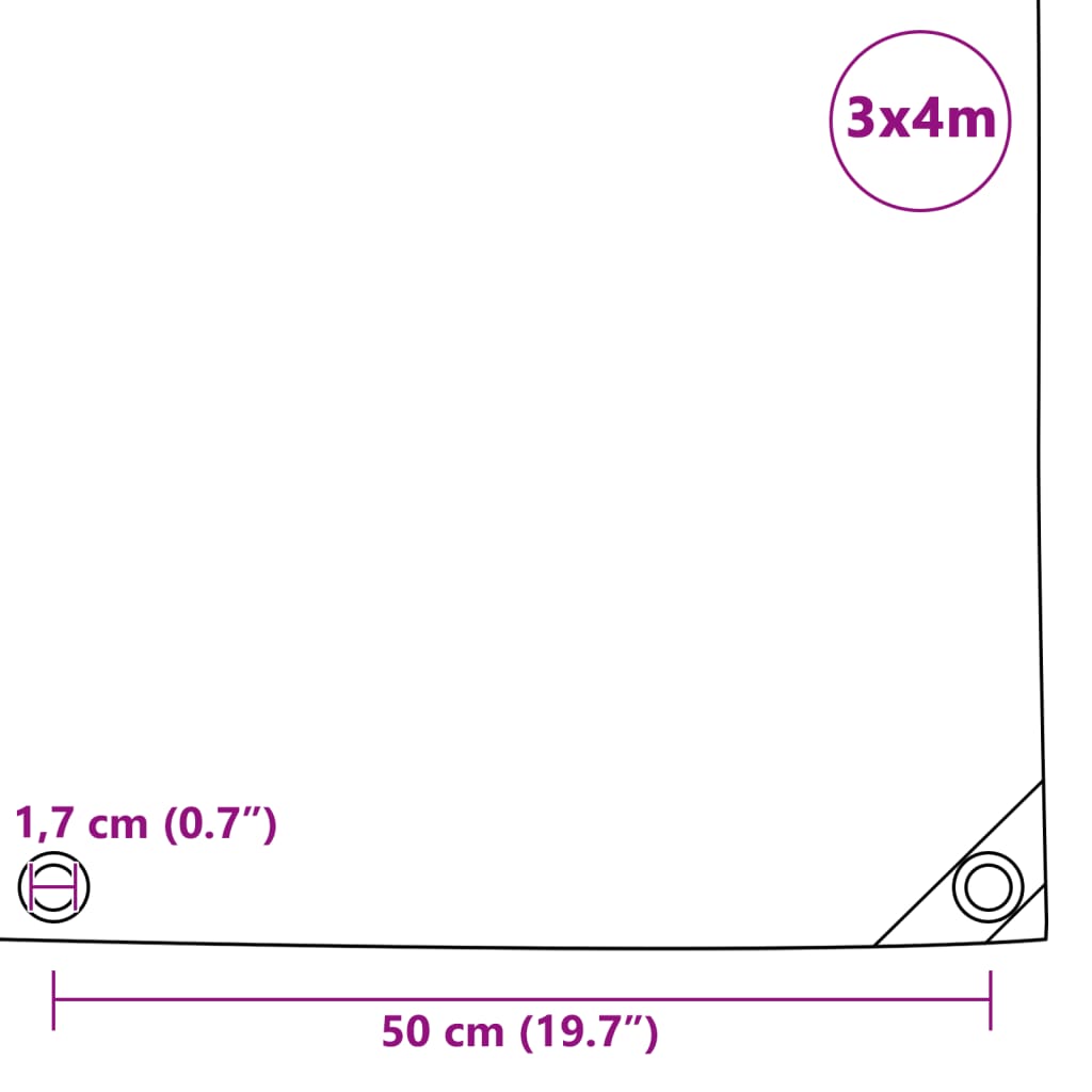 Pressu 650 g/m² 3x4 m harmaa