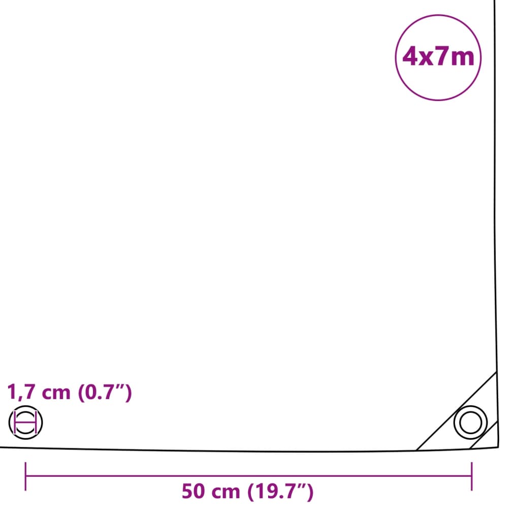 Pressu 650 g/m² 4x7 m harmaa