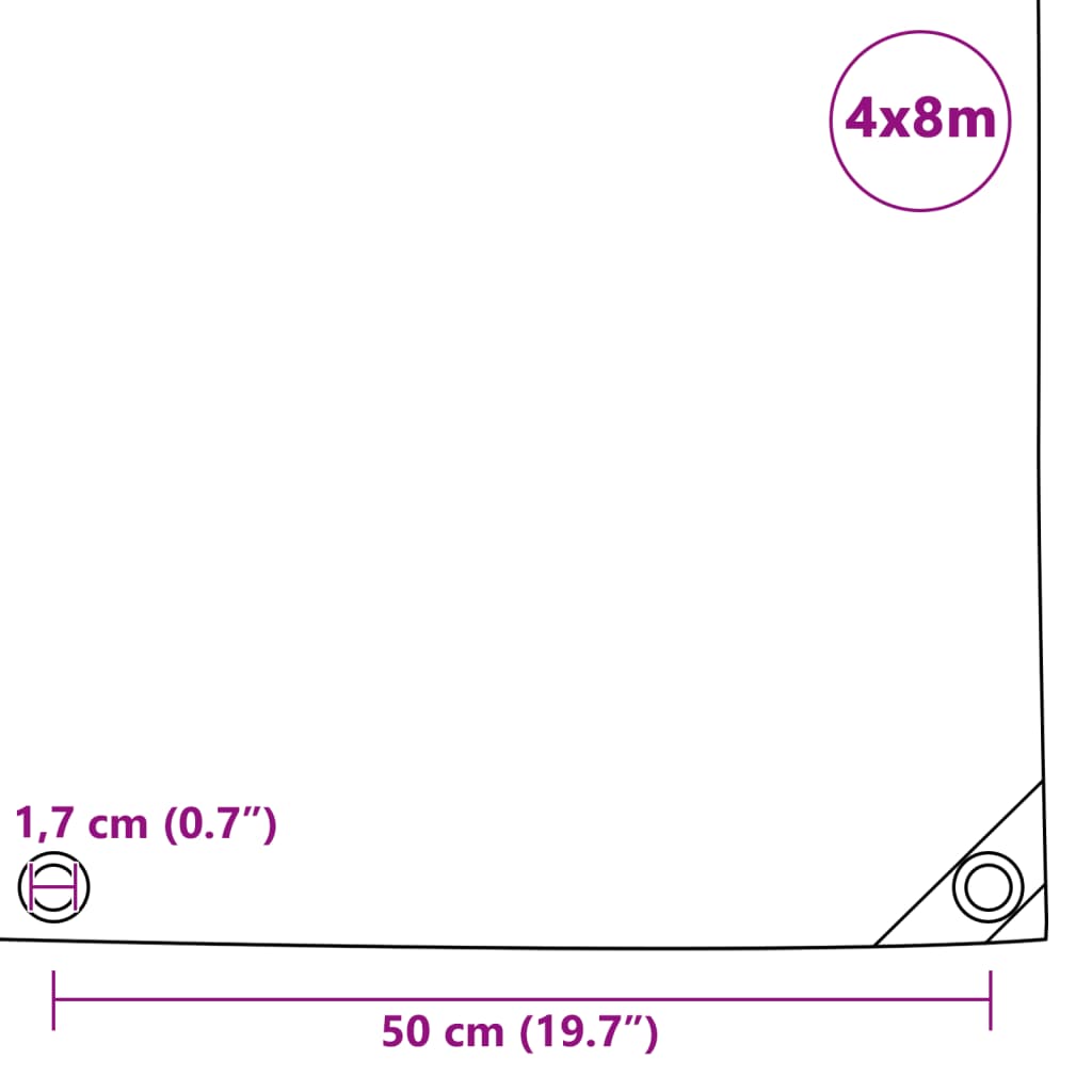 Pressu 650 g/m² 4x8 m harmaa