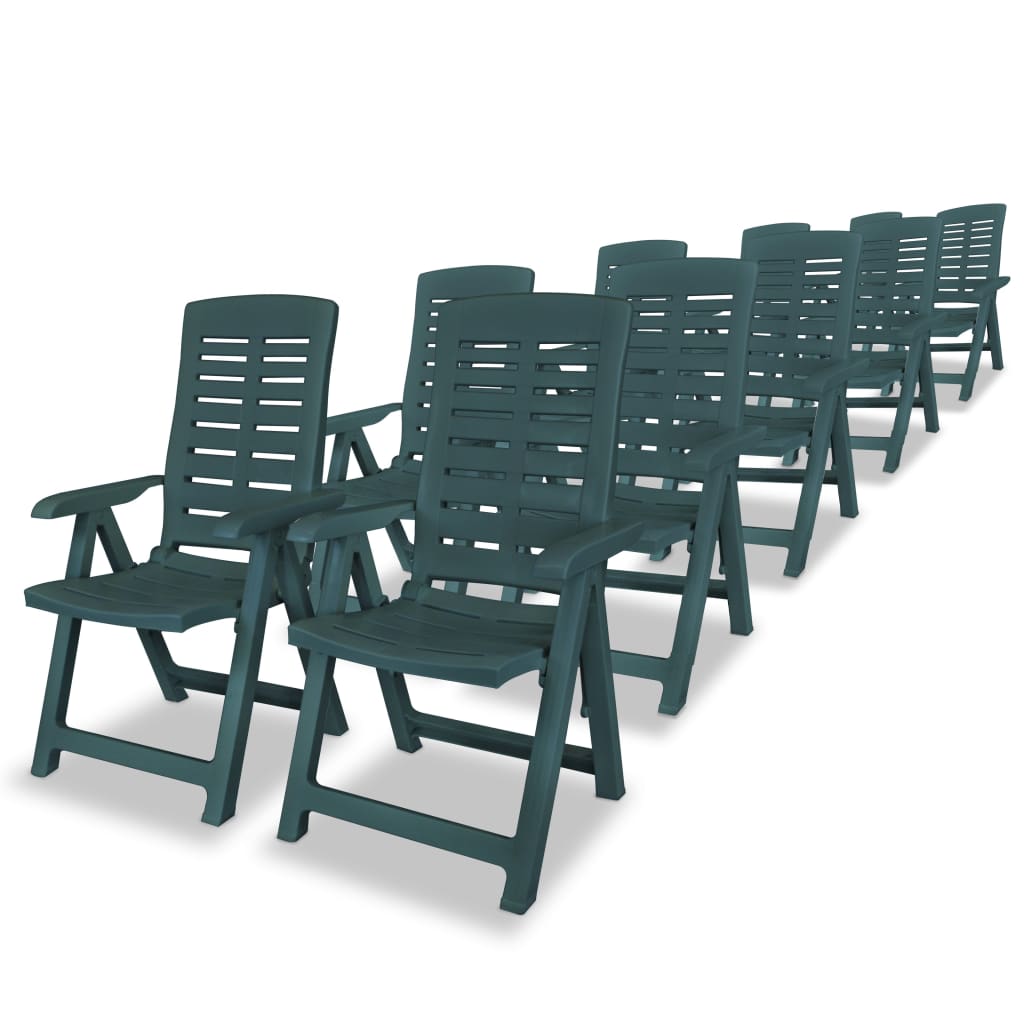 11-piece outdoor dining set plastic green