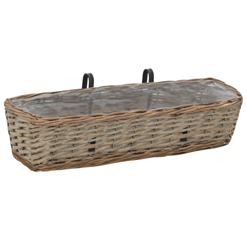 Balkon-Blumenkasten 2 Stk. Weide PE-Futter 60 cm