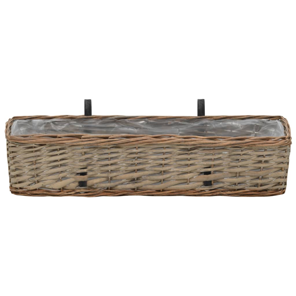 Balkon-Blumenkasten 2 Stk. Weide PE-Futter 60 cm