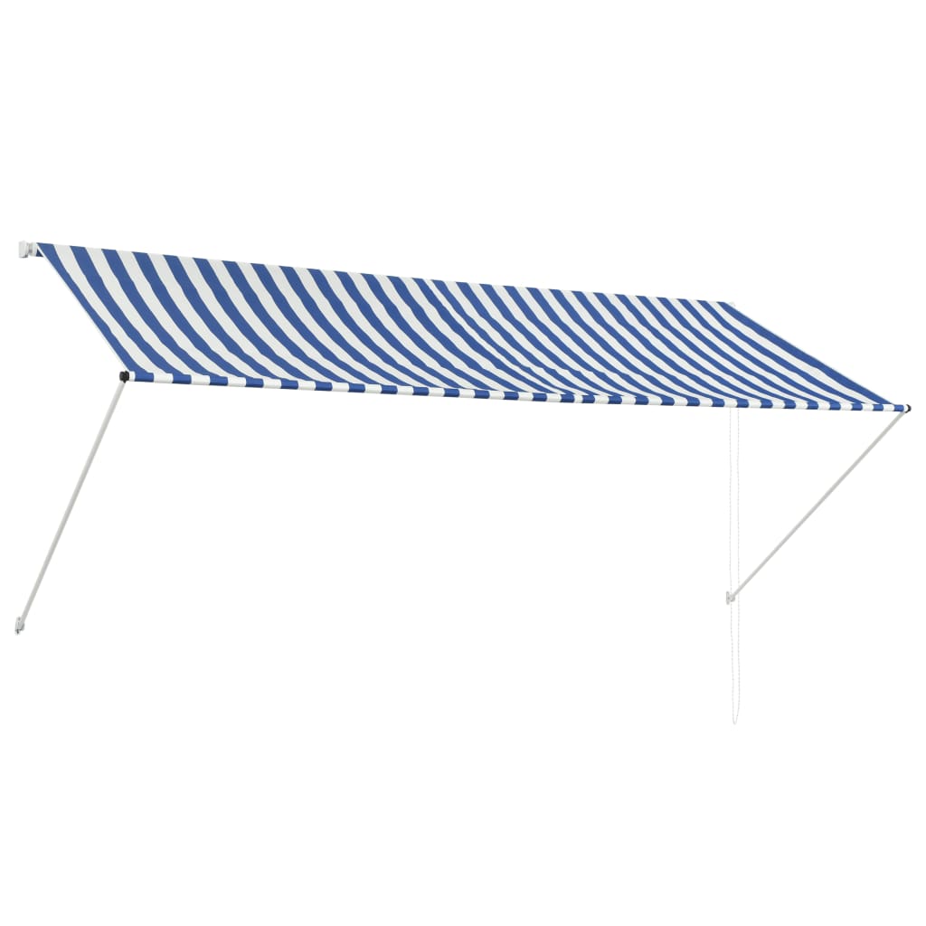 Einziehbare Markise 300x150 cm blau und weiß