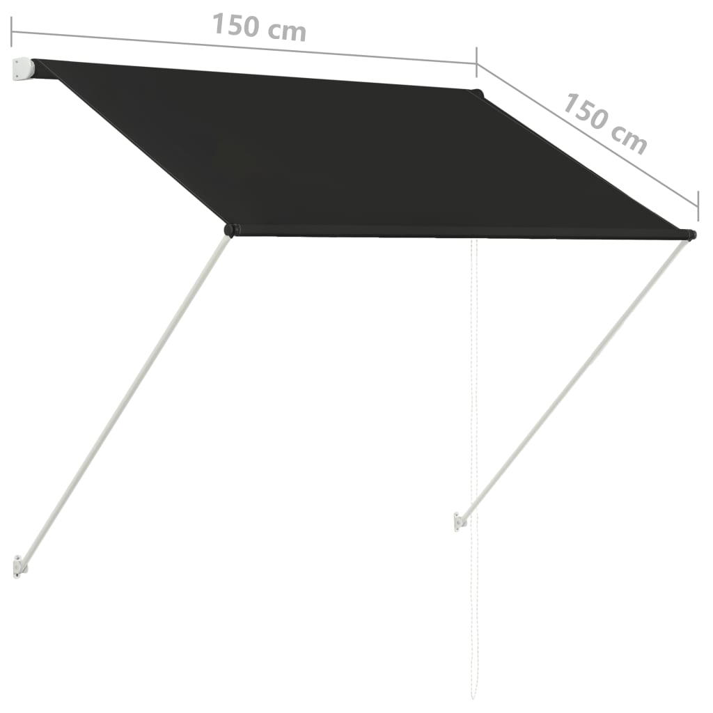 Retractable awning 150x150 cm anthracite