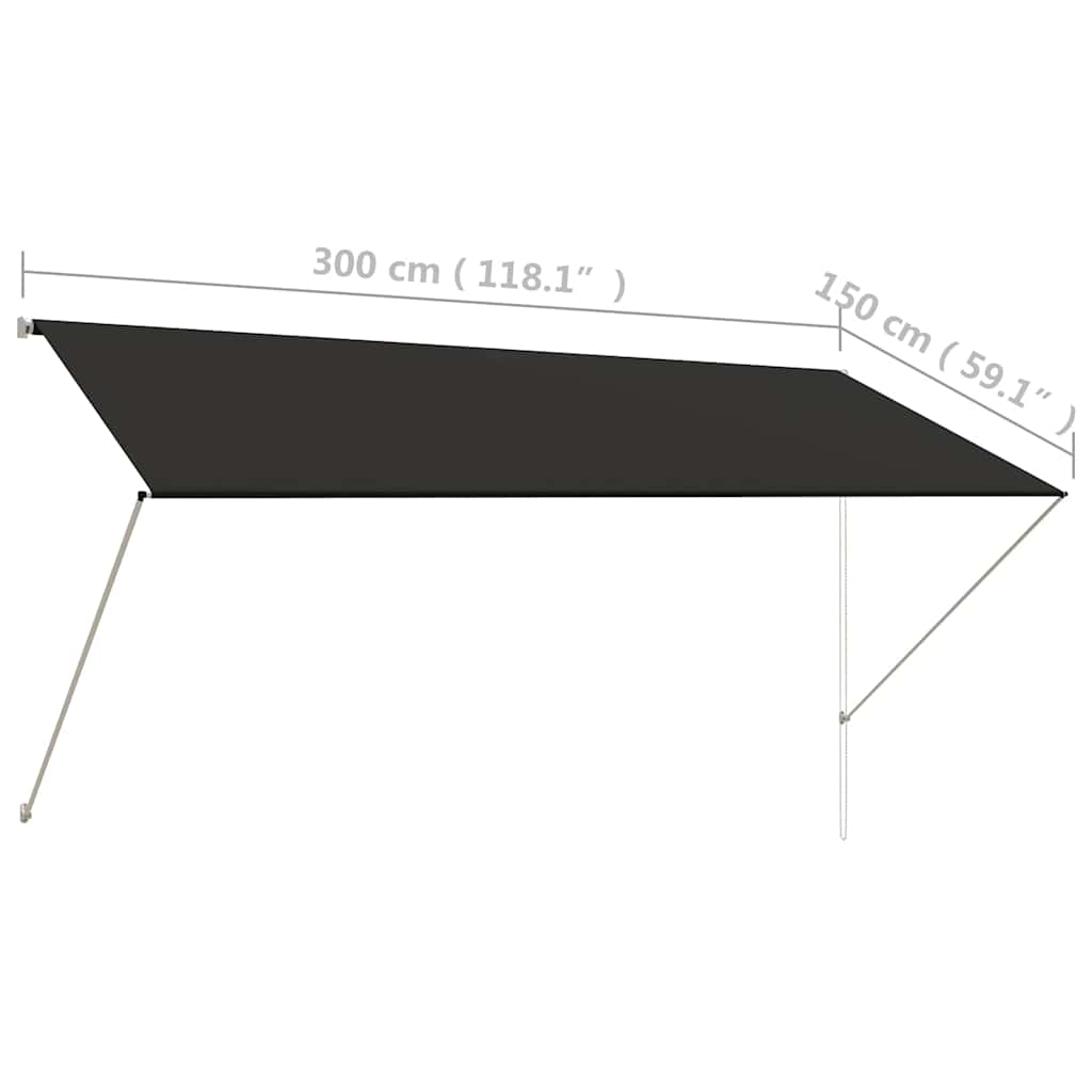 Einziehbare Markise 300x150 cm Anthrazit