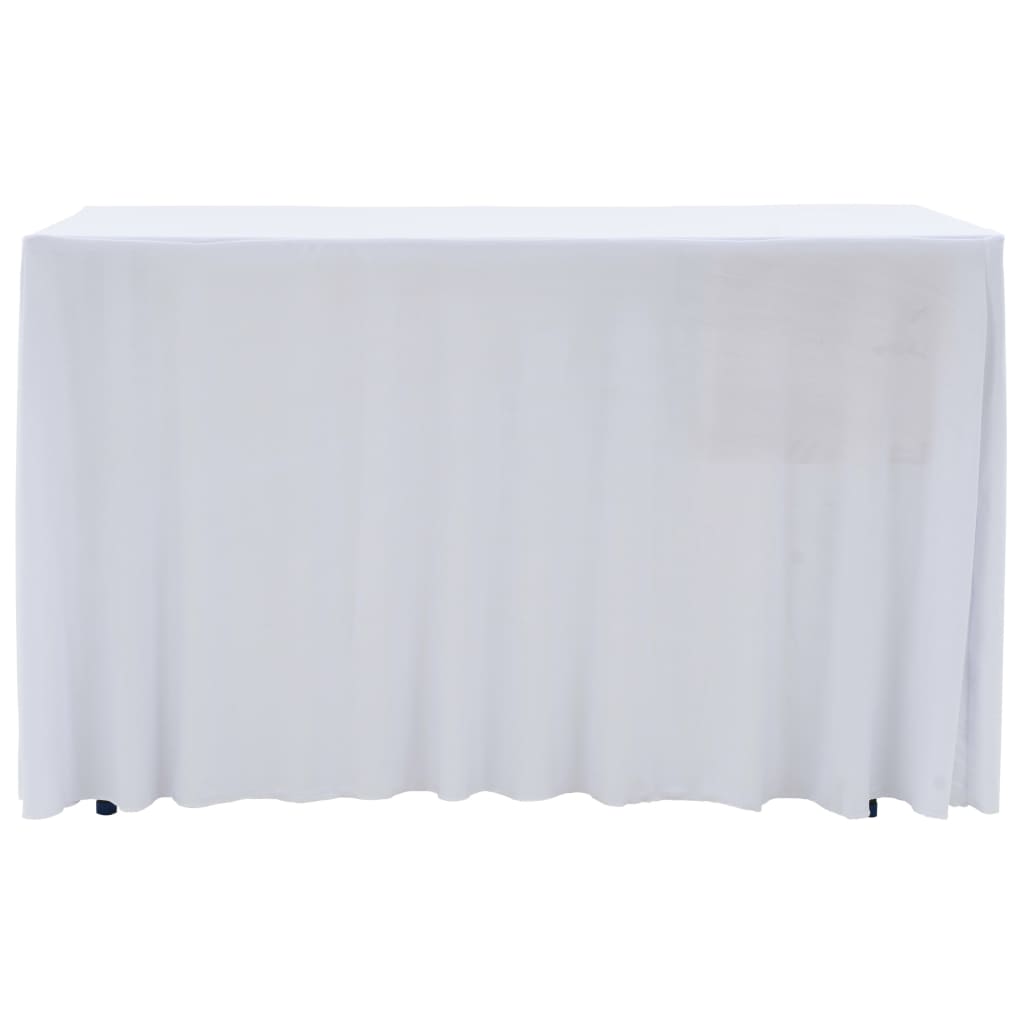 Venyvät pöytäliinat 2 kpl helmalla 183x76x74 cm valkoinen