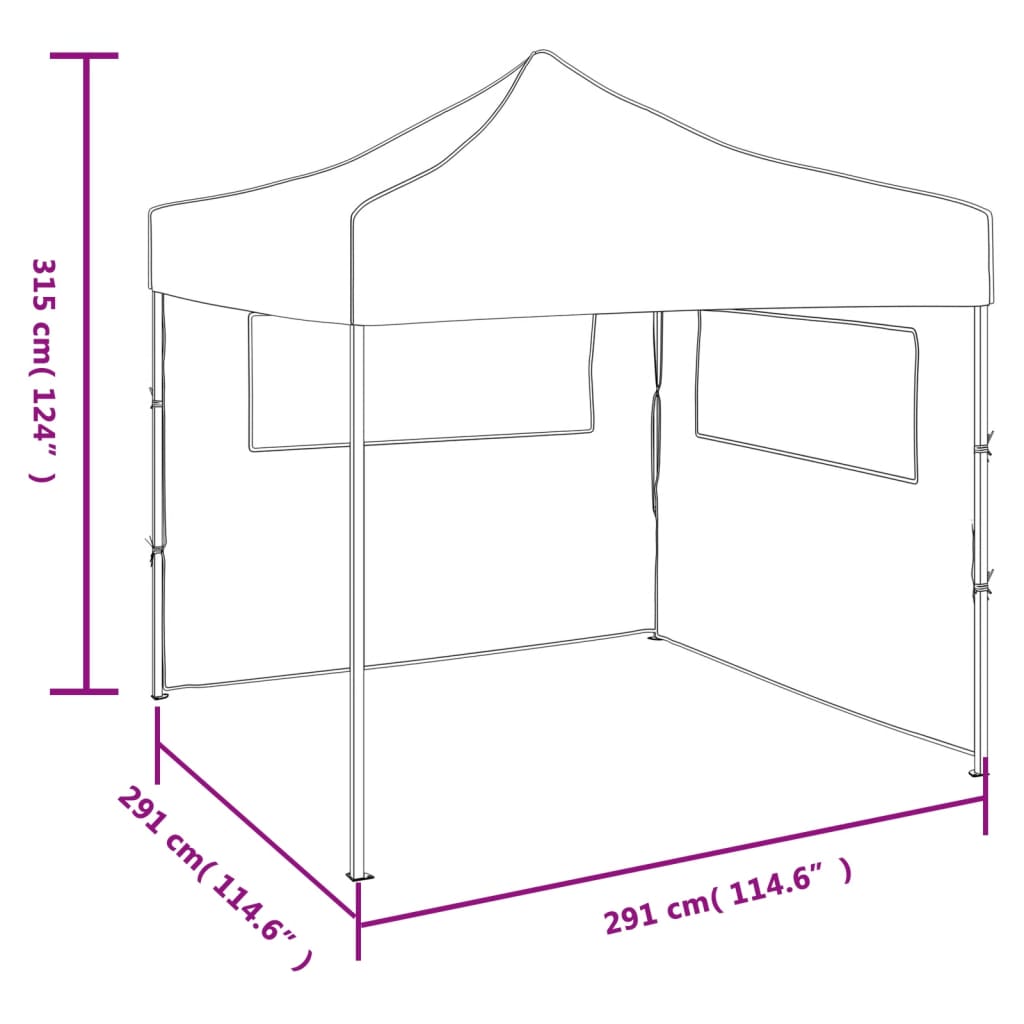 kokoontaitettava teltta 2:lla seinällä 3x3 m sininen