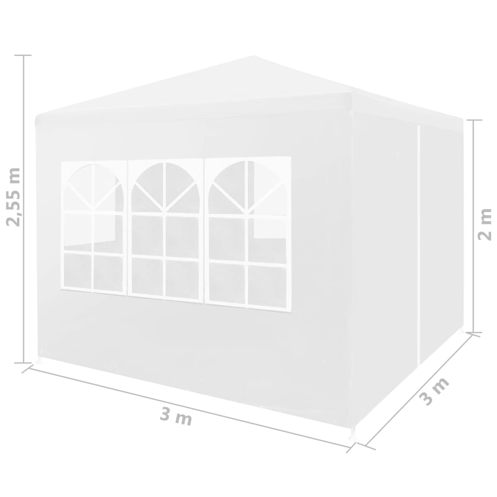 Juhlateltta 3x3 m valkoinen