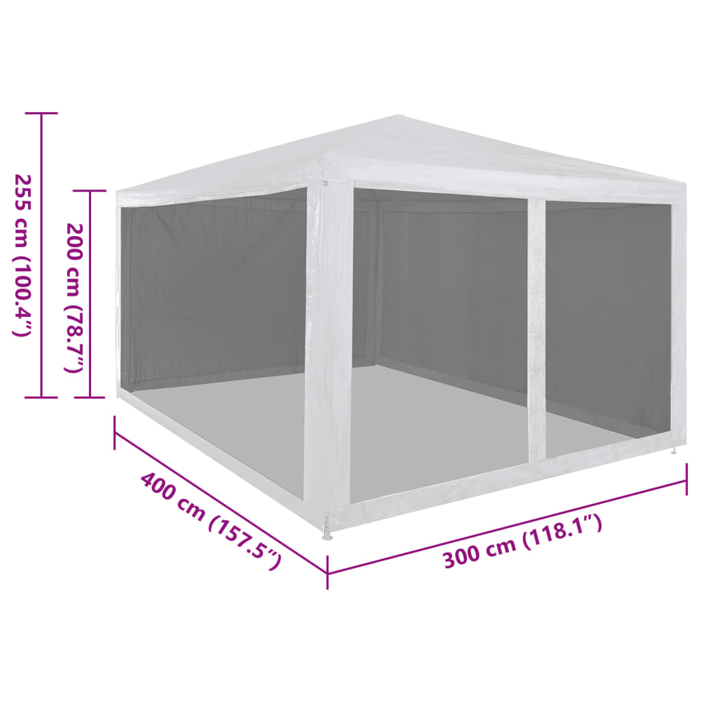 Juhlateltta 4 verkkosivuseinää 4x3 m