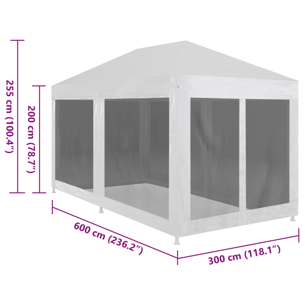 Juhlateltta 6 verkkosivuseinää 6x3 m