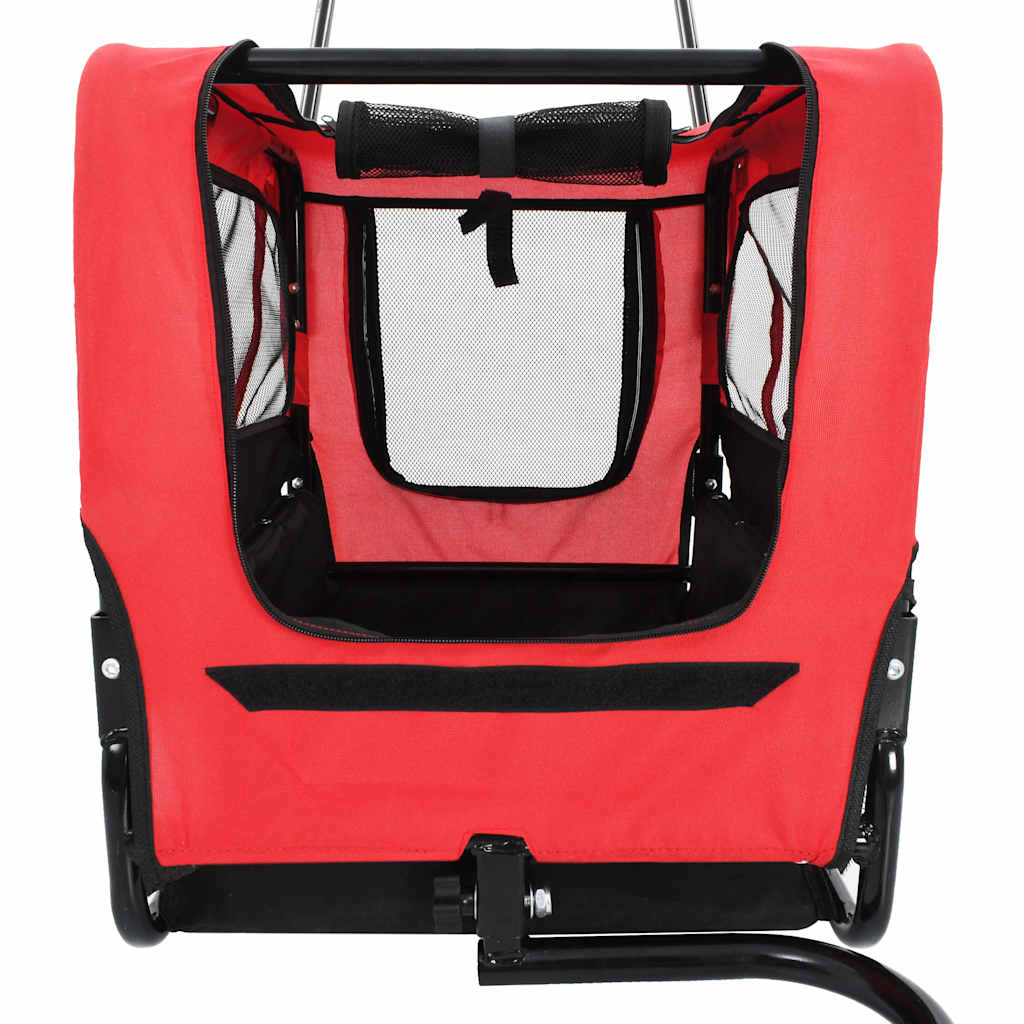 2-in-1 pet cart for bike/jogger red and black