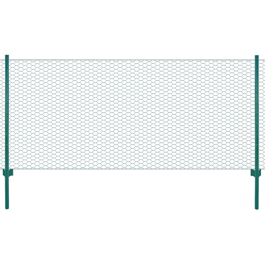 Verkkoaita tolpilla teräs 25x0,5 m vihreä