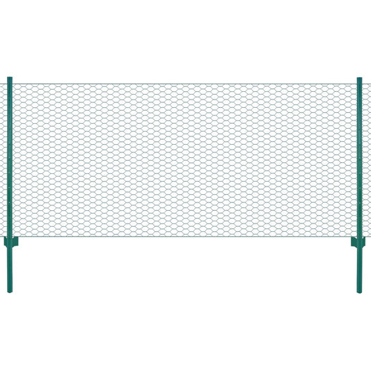 Verkkoaita tolpilla teräs 25x0,5 m vihreä