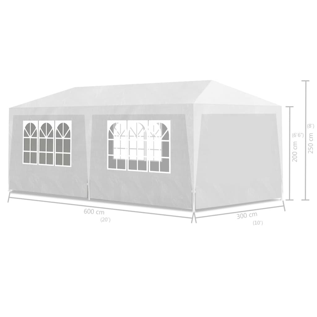 Juhlateltta 3x6 m valkoinen