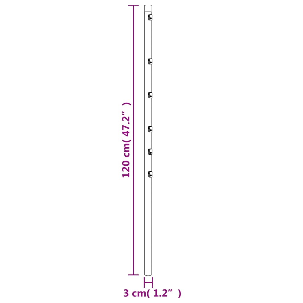 vidaXL Aitatolpat 15 kpl hopea 120 cm galvanoitu teräs