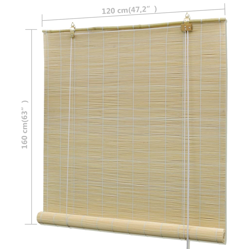 Luonnolliset bambu rullaverhot 120 x 160 cm