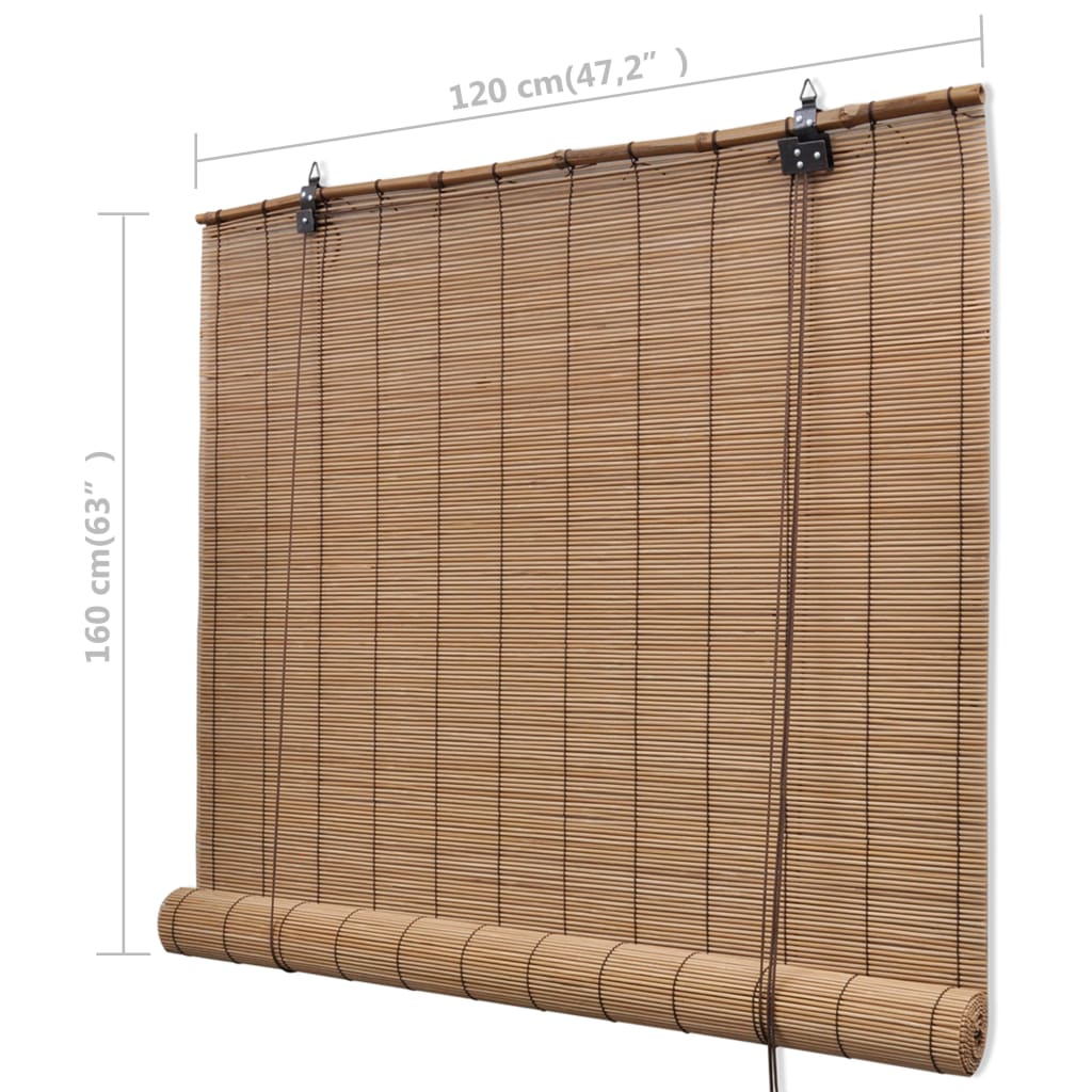 Ruskeat bambu rullaverhot 120 x 160 cm