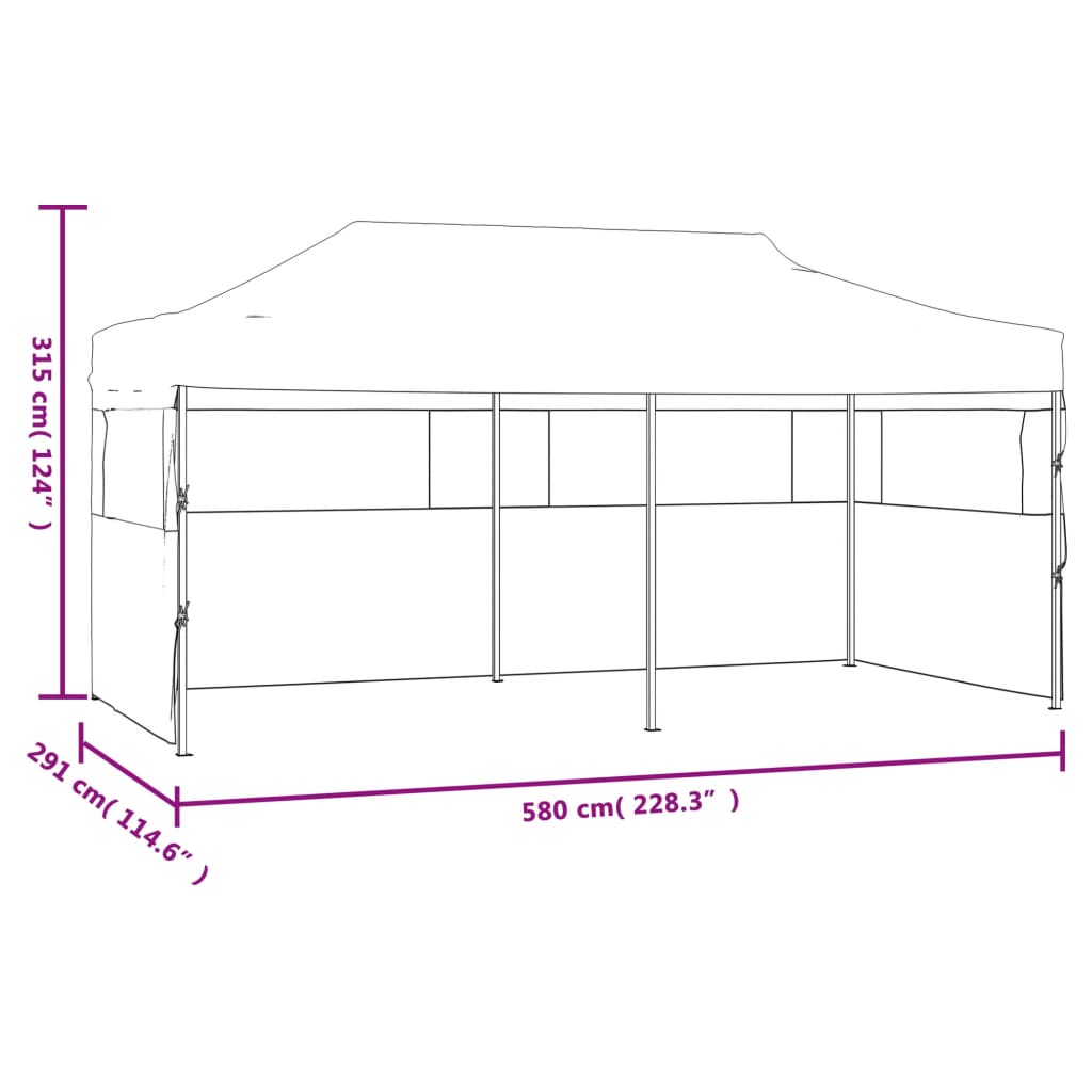 Kokoontaitettava pop-up juhlateltta 3 x 6 m